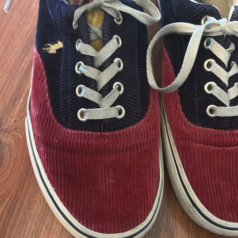 LAUREN Ralph Lauren Jordyn Navy white slip on stretch boat shoes sneakers casual - Picture 2 of 7